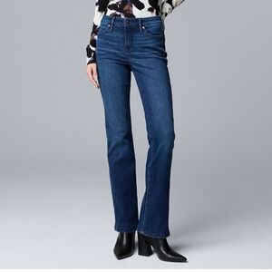 VERA WANG SIMPLY VERA Jeans Bootcut Dark Wash Stretch Women Size 12P